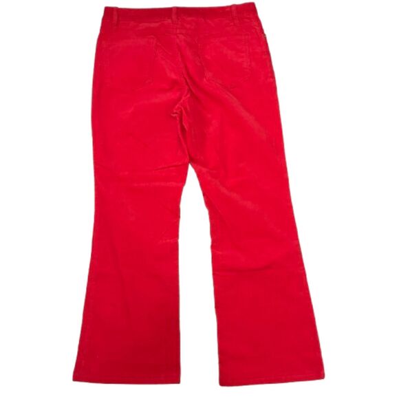 Lands End Fit 2 Corduroy Bootcut Pants Cherry Red Festive Cotton Women's Size 10 - Picture 4 of 8